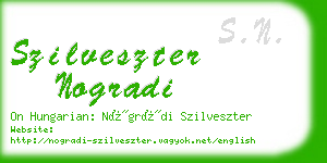 szilveszter nogradi business card